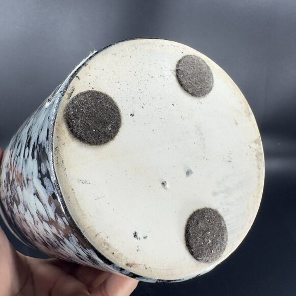 Harris Potteries Chicago Vase Splatter Black Multicolor Glaze Rare Glaze 11inch - Picture 7 of 15